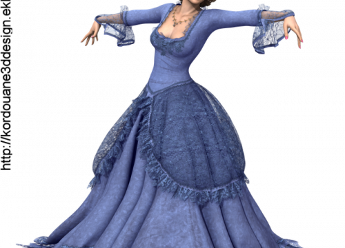Tube : femme en robe de Cendrillon (render--image)