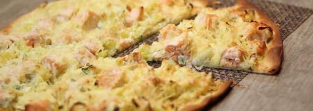 Pizza Blanche Saumon et Poireaux