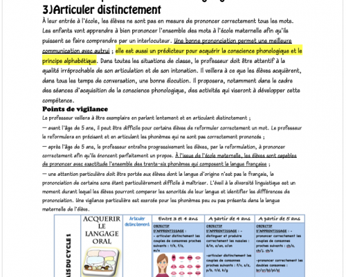 1/Acquérir le langage oral