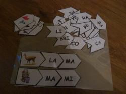 Jeux de syllabes pour former des mots : le 4 à la suite