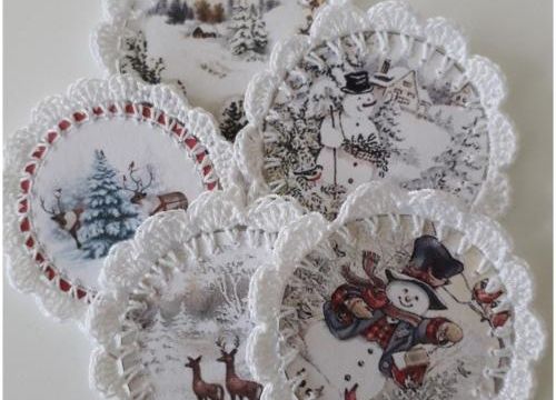 Etiquette bordure crochetée