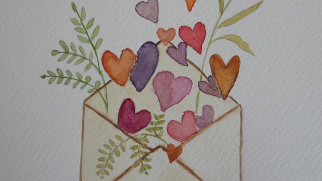 Aquarelle / Message d'amour