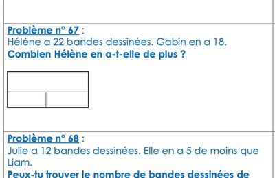 Différenciation niveau CP : Problèmes adaptés n°66 à 68