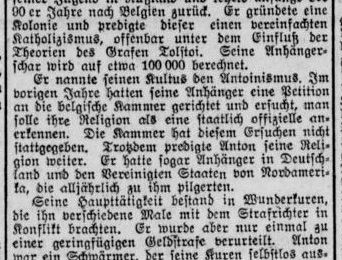 Anton der Heiler (General Anzeiger für Dortmund, 27.6.1912)