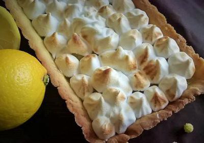 Tarte au citron meringuée, pâte façon Pierre Hermé