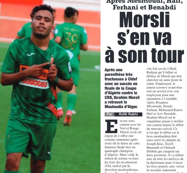 Morsli Brahim de retour de Prêt a été libéré 
