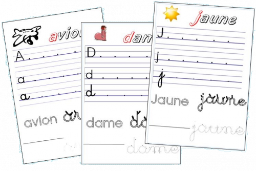 * Fiches Graphisme GS: les lettres de l'alphabet