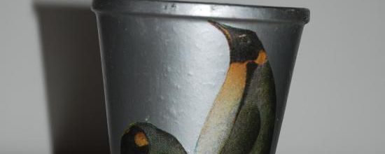 Le pot de fleurs aux pinguoins