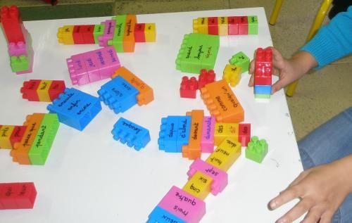 Les mots outils : jeu de briques