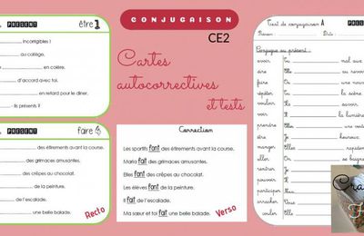 Exercices de conjugaison : cartes et tests pour le CE2