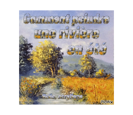 Dessin et peinture - vidéo 4516 : Comment peindre au couteau à palette, une rivière en été 1/3 ? - huile, acrylique.