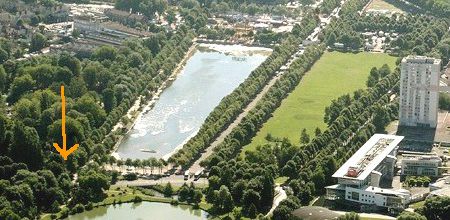 Le Parc de la Hotoie à Amiens, l'étang rond. 