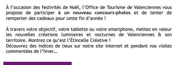 Concours photo de Valenciennes Tourisme & Congrès
