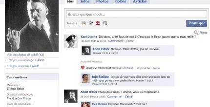 Le profil facebook d'Hitler