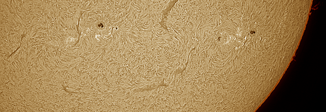 Le Soleil du 26 décembre 2023 en H-alpha avec la Lunt 40 mm