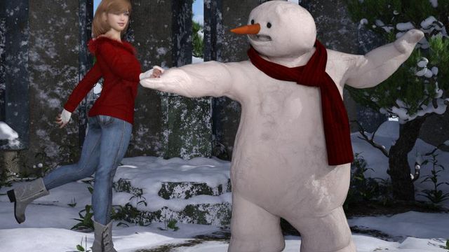 Fond d'écran : Le bonhomme de neige qui danse