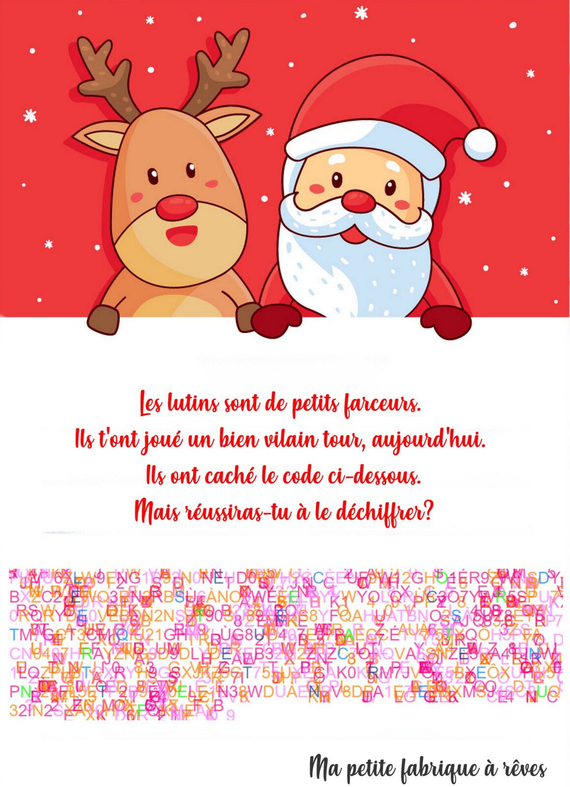 Enigme de Noël crypto calendrier de l'avent façon escape game