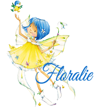 710 - jolie fée et oiseau bleu - blinkie, gif animé, signature