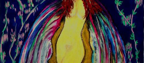 73 Naissance de la Nymphe  Acrylique sur toile 120x80  (mars 2024)