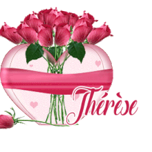 246 Vase, rose et coeurs