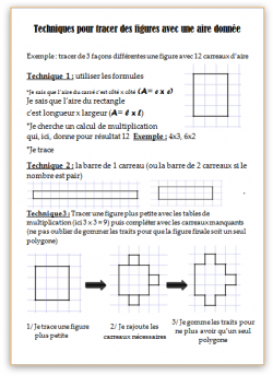Techniques pour tracer des figures avec une aire donnée