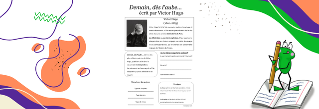 Demain dès l'aube Victor Hugo fiche de travail pour le cycle 3