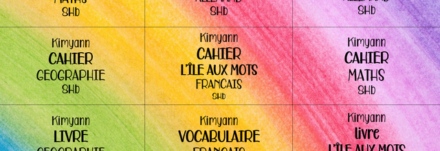 ETIQUETTES POUR LIVRES ET CAHIERS