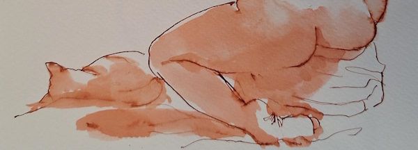 Lundi - Une pose assise et le chat.