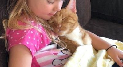 Abby lit une histoire à son chat