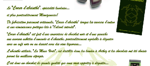 L'ABSINTHE EST LE CHOCOLAT,l'union parfaite