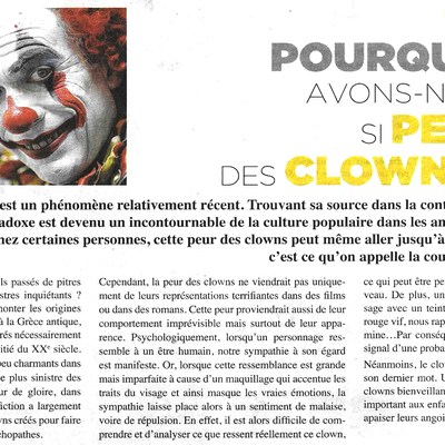 La coulrophobie...