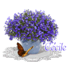 376 Bouquet de fleurs, papillons, gif animé, blinkie, merci