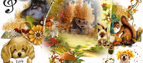 PAYSAGE ANIMAUX EN  AUTOMNE