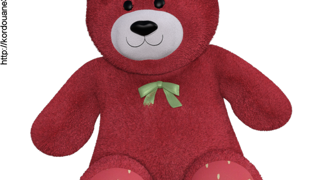 Tube d'ours en peluche rouge (render-image)