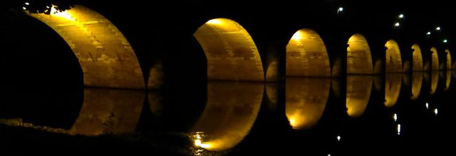 le pont de Moissac le soir 