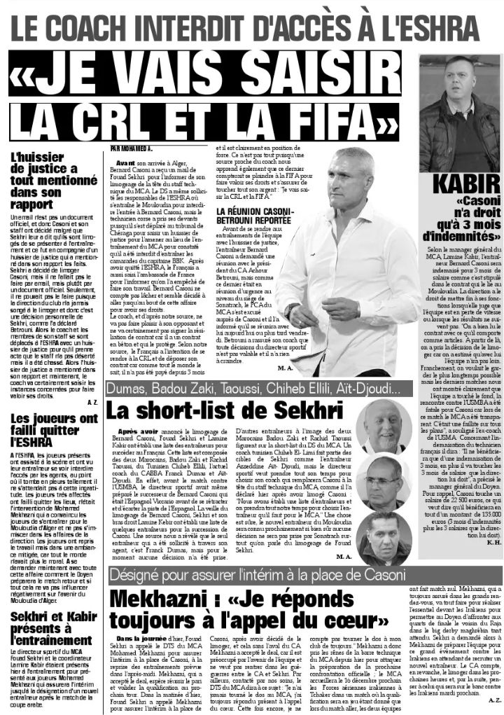 Sekhri limoge Casoni,.le pourrissement malgré la 2ème place 