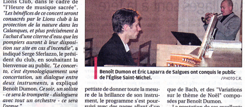 Cassis : un dialogue de Noël entre orgue et trompette