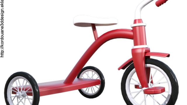 Tube de tricycle rouge (render-image)