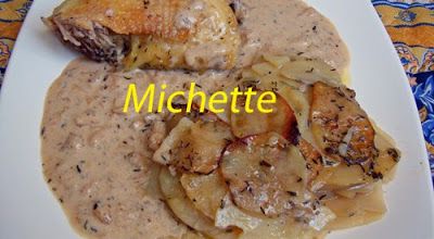 Poulet aux deux vinaigres, pommes boulangères