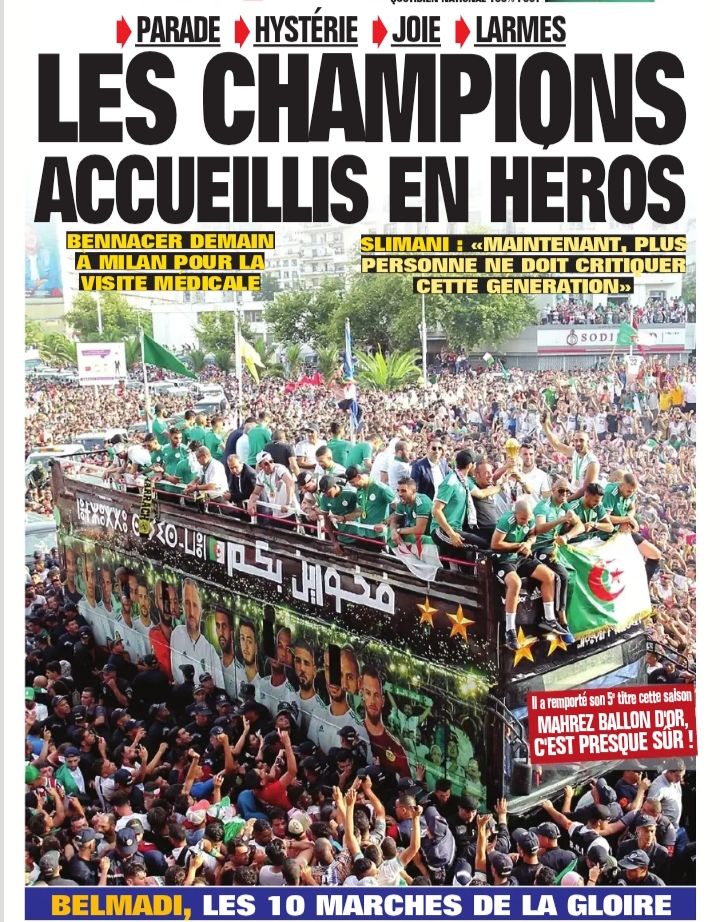 CAN 2019 parade des Champions d'Afrique à Alger 