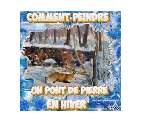 Dessin et peinture - vidéo 4472 : Comment peindre sur site, un pont de pierre, en plein hiver ? - huile, acrylique.