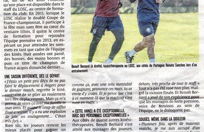 Presse : Benoit Bernard, le kiné calaisien aux petits soins pour les champions lillois-Nord Littoral