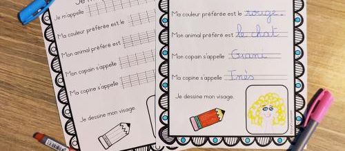 Je me présente - Une fiche de production d'écrits 