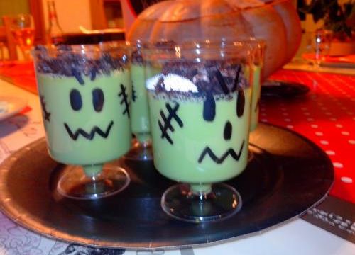 * Cuisine halloween: les crèmes frankenstein