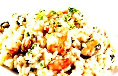 Recette: Risotto avec mélange «  moules et crevettes »