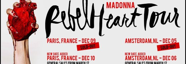 Paris and Amsterdam first concerts sold-out. New dates added