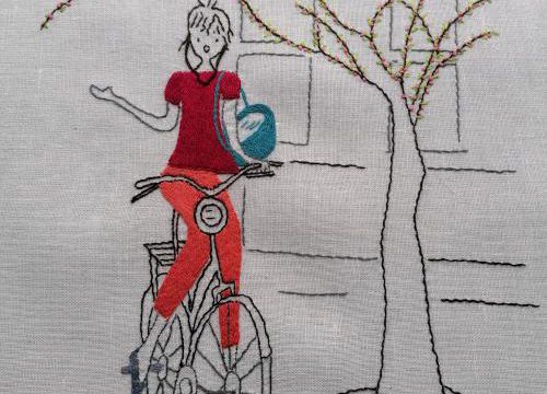 de retour avec une broderie