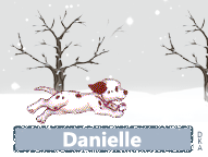 657 - Chien neige - signature, hiver, neige, blinkie, gif animé