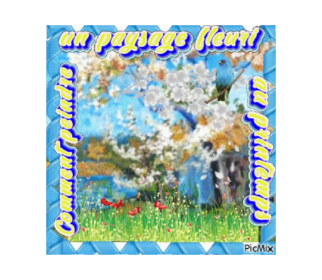 Dessin et peinture - vidéo 4454 : Comment peindre un paysage fleuri au printemps ? - acrylique, huile.