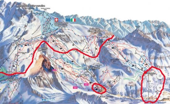  Du 4 au 8/12/2015 Ski de piste à Cervinia AO Val d'Aoste Italie et Zermatt Suisse